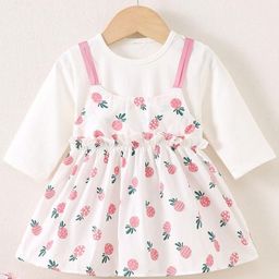 LULU & SKY Girls Printed Ruffle Pinafore Dress-picture-2