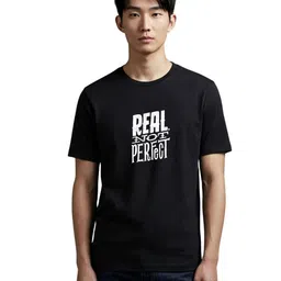 PULP Real Not Perfect Slogan Typography Printed Pure Cotton T-Shirt-image-34