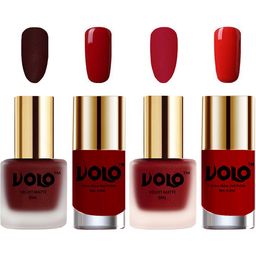VOLO Set Of 4 Velvet Matte- 8 ml Each & Extra Shine Nail Polish- 9.9 ml Each- 23- 36-31-38-17