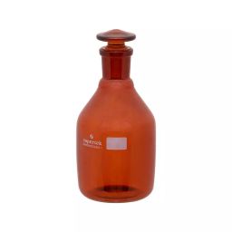 Supertek 250 ml Narrow Mouth Amber Reagent Bottle With Interchangeable Glass Stopper, 12.151.0250-46