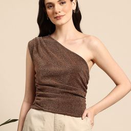 Mast & Harbour One Shoulder Ruched Top-picture-19
