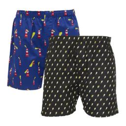 XYXX Blue & Black Printed Cotton Boxers (Pack Of 2)-image-102