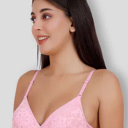 SELFCARE Net Embroided Half Coverage Plunge Bra With Adjustable Straps image 4