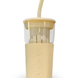 YELONA Beige Single Glass Solid Double Wall Vacuum Water Bottle-image-7