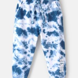 Babyhug Cotton Looper Full Length Lounge Pants Tie Dye Print- Blue & White-picture-14