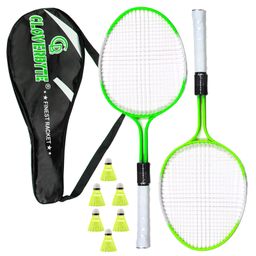 CLOVERBYTE Sports Junior Badminton with 6 Nylon Shuttles And Cover Badminton Kit- May Vary In Colour-1