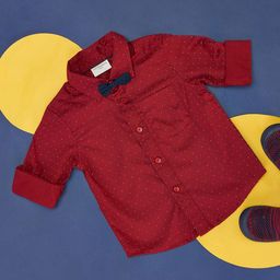 Pantaloons Baby  Full Sleeves Polka Dots Printed Shirt - Red-image-19