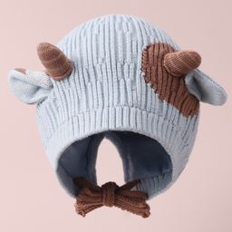 Babyhug Woolen Cap with Applique - Blue-image-28