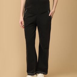 The Mom Store Solid Maternity Denims With Belly Support - Black-image-27