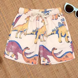 The Lion and the Fish Dinosaurs Printed Shorts - Peach & Mauve-picture-5