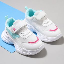 Cute Walk by Babyhug Velcro Closure Sneaker with Tape Detailing - Blue & White-image-90