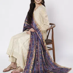 AKSHADEEP Printed Foil Print Dupatta-picture-43