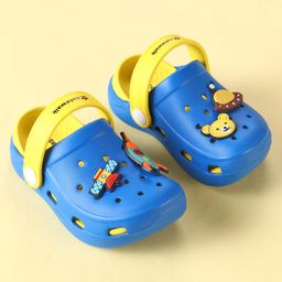 Cute Walk by Babyhug Clogs with Backstrap & Space Theme Applique - Blue image 2