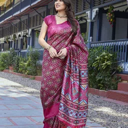 Lookmark Ethnic Motifs Printed Kanjeevaram Saree-image-54