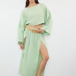 Trendyol Pure Cotton Top & Skirt Co-Ords-image-93