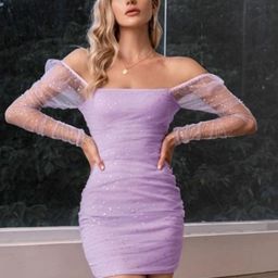 KPOP Women Solid Off-Shoulder Bodycon Dress-image-15