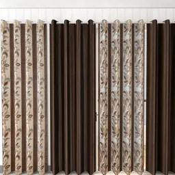 Galaxy Home Decor Brown 4 Pieces Floral Window Curtain-38