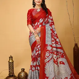 DIVASTRI Kalamkari Zari Pure Cotton Kanjeevaram Saree-image-62