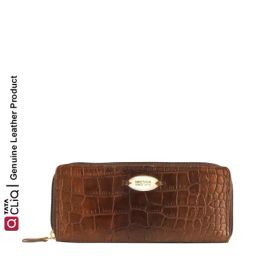 Hidesign Claea W2 RF Tan Textured Rfid Zip Around Wallet for Women-image-67
