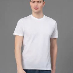 Red Tape White Regular Fit Self Design Crew T-Shirt-image-86