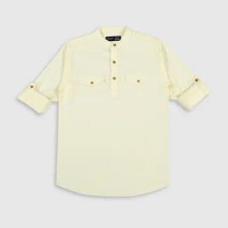 Cavio Kids Yellow Solid Full Sleeves Shirt-image-33