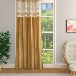 Romee Gold Jaquard Abstract Curtains and Sheers-image-12