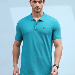 Cloak & Decker by Monte Carlo Aqua Blue Regular Fit Polo T-Shirt-35