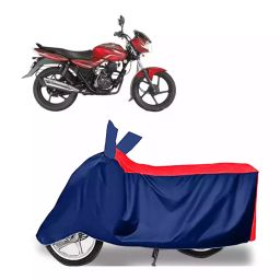 Auto Pearl Polyester Two Wheeler Cover for Bajaj Discover 100 DTS-i (Red Blue)-65
