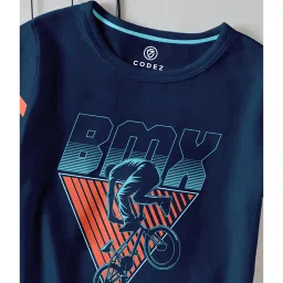 Codez Kids Navy Printed T-Shirt image 3