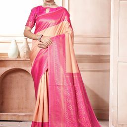 DIVASTRI Woven Design Zari Silk Blend Kanjeevaram Saree-image-90