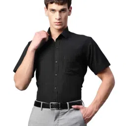 English Navy Black Short Sleeves Shirt-image-72