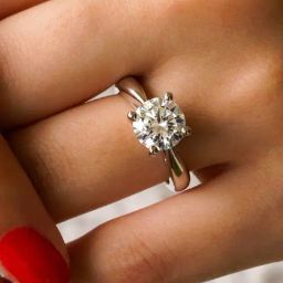 925 Silver 2 Carat American Diamond Single Stone Solitaire Ring for Women & Girls-image-24