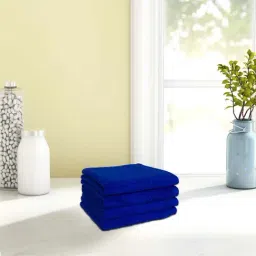 Spaces Swift Dry Blue Cotton 450 GSM Face Towels - Set of 4-17