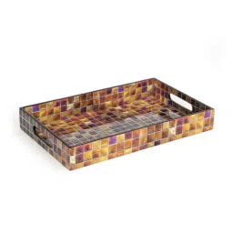 Home4U Kubus Multicolor MDF Serving Tray - Set of 1-23