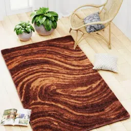 Bianca Brown & Khaki Microfibre Non-Slip Rug-1