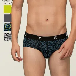 XYXX Black & Grey Printed Skinny Fit Briefs (Pack of 5)-picture-17