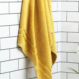 Spaces Atrium Self Yellow 500 GSM Cotton Bath Towel - Set of 4-60