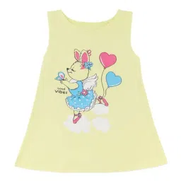 Bodycare Kids Lemon Yellow Cotton Printed Frock Dress-picture-15