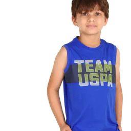 U.S. Polo Assn. Kids Blue Graphic Print T-Shirt-image-106