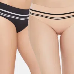 C9 Airwear Beige & Black Striped Bikini Panty (Pack of 2)-picture-25
