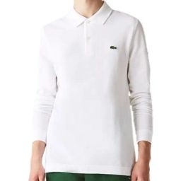 Lacoste White Cotton Slim Fit Polo T-Shirt-image-14