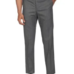 Arrow Dark Grey Regular Fit Trousers-picture-11