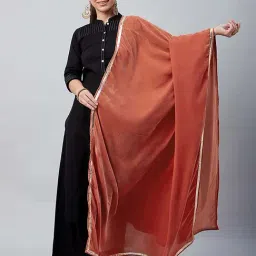 Inweave Peach Plain Dupatta-picture-20