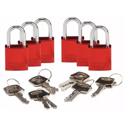 BRADY Lockout Padlock with 12 Keys Aluminum Red, 24UY65-image-96