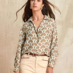 U.S. Polo Assn. Brown Regular Fit Floral Print Shirt-picture-6