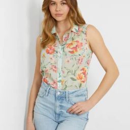 Guess Multi Print Sleeveless Shirt-image-22
