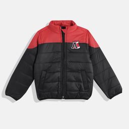 Allen Solly Junior Boys Black & Red Colourblocked Padded Jacket with Patchwork-image-86