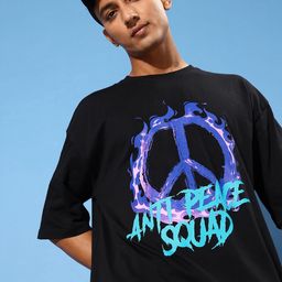 Kook N Keech Jet Black Hyper Hypo Printed Drop-Shoulder Sleeves Pure Cotton T-shirt-image-7