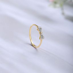 Mia by Tanishq Gold and Diamond Cutie Bow Spark Ring-26