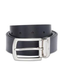 United Colors of Benetton Black & Brown Leather Solid Reversible Belt-image-62